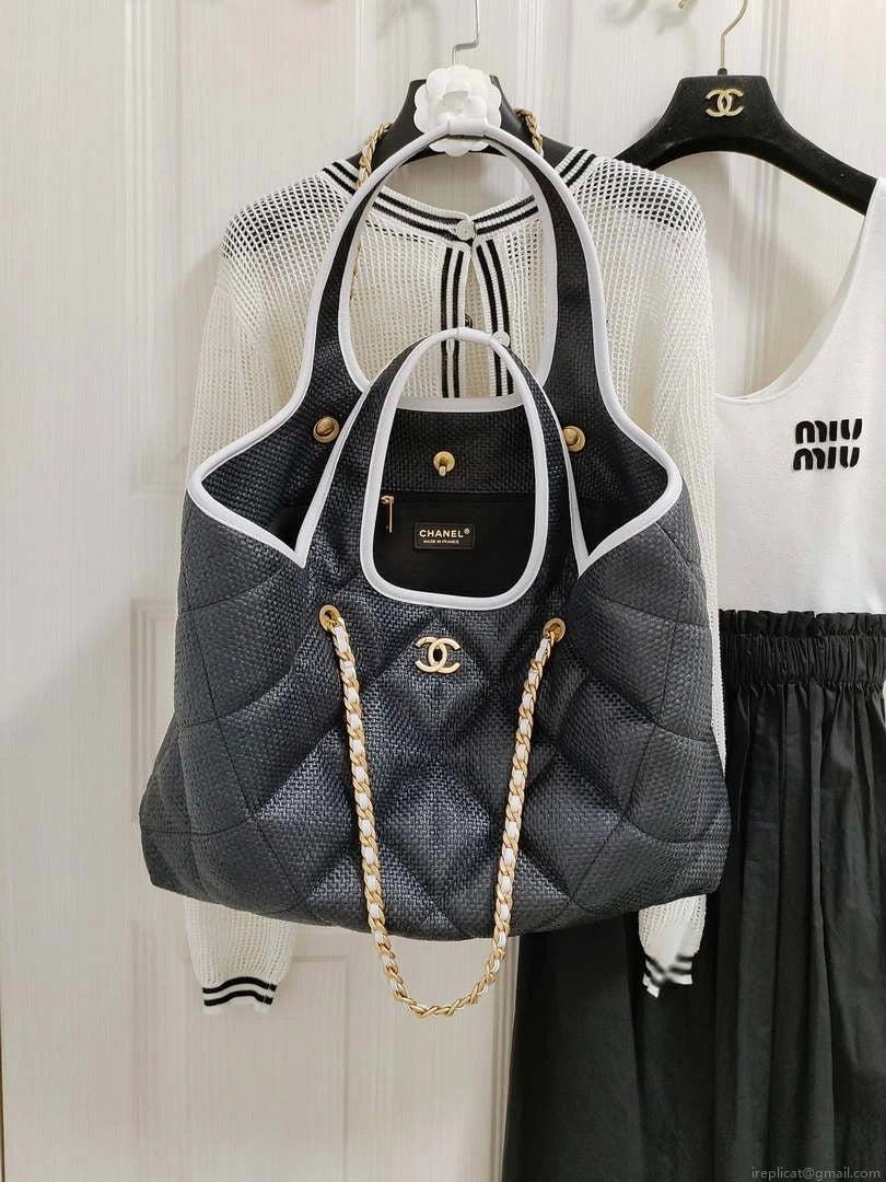 Chanel 23M Coco beach Tote Bag Black