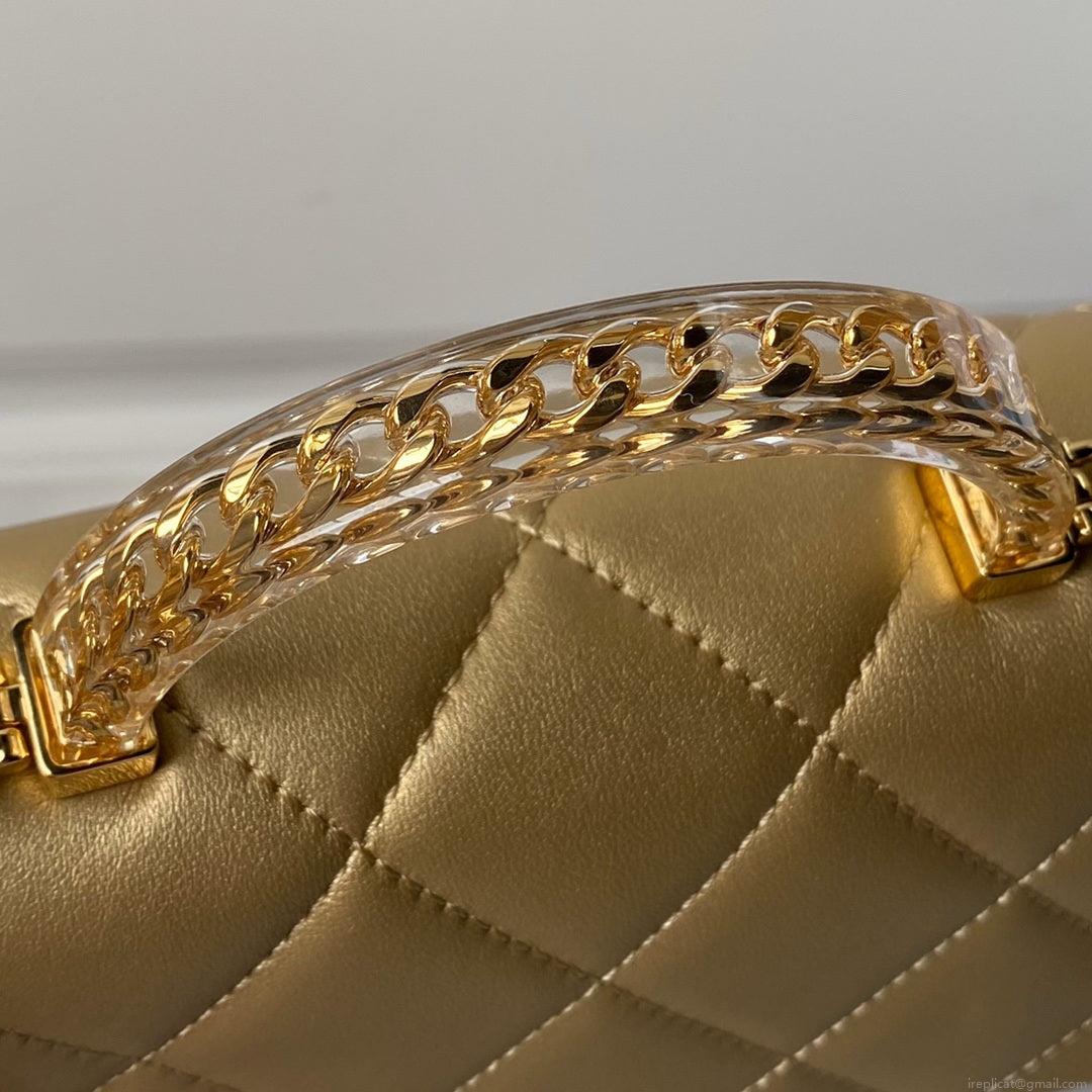 Chanel AS4848 Mini Flap bag With top handle Gold