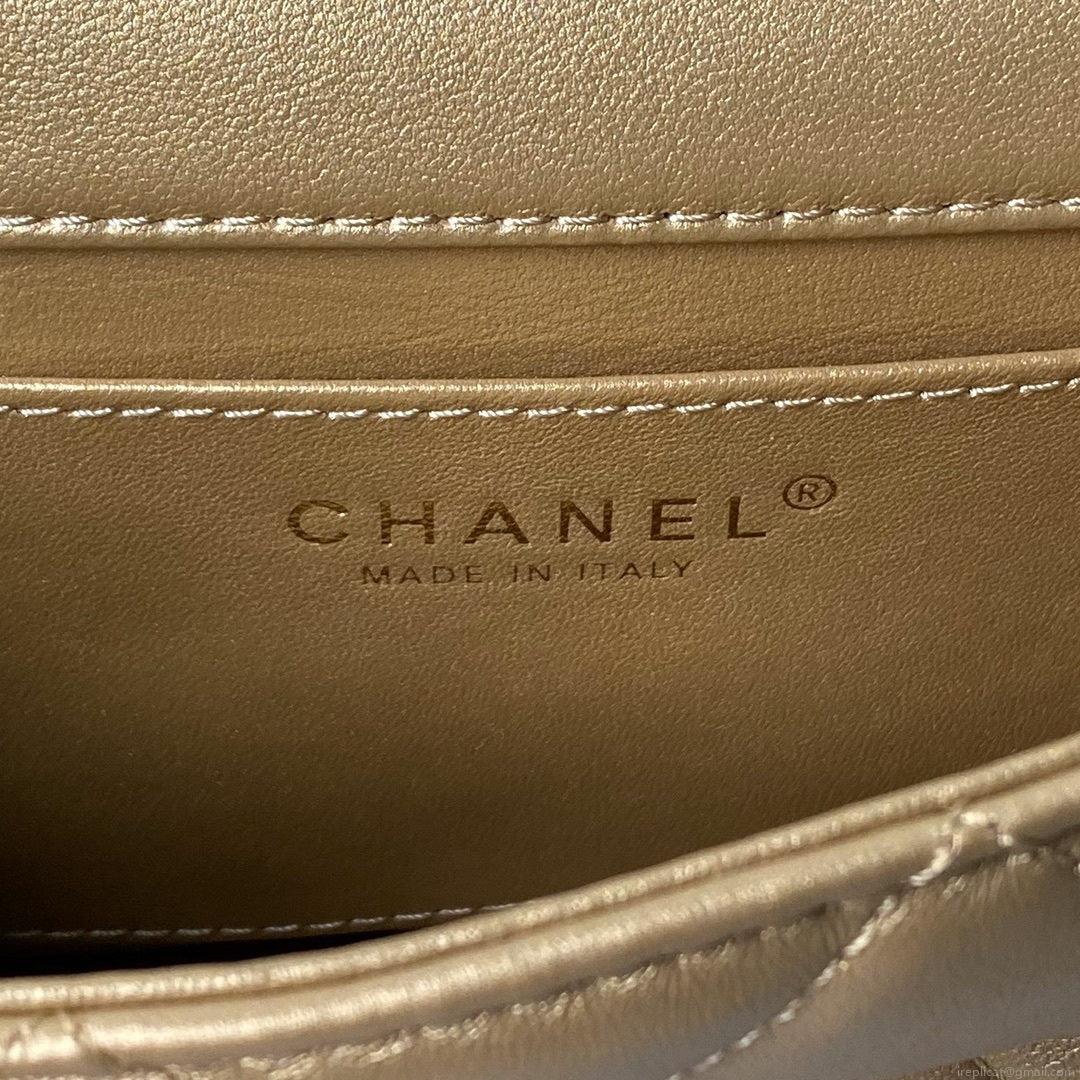 Chanel AS4848 Mini Flap bag With top handle Gold