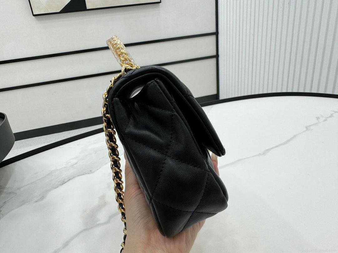 Chanel AS4848 Mini Flap bag With top handle Black