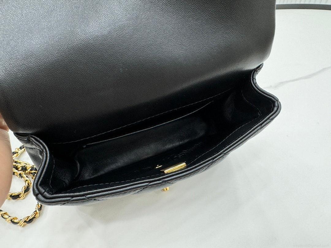 Chanel AS4848 Mini Flap bag With top handle Black