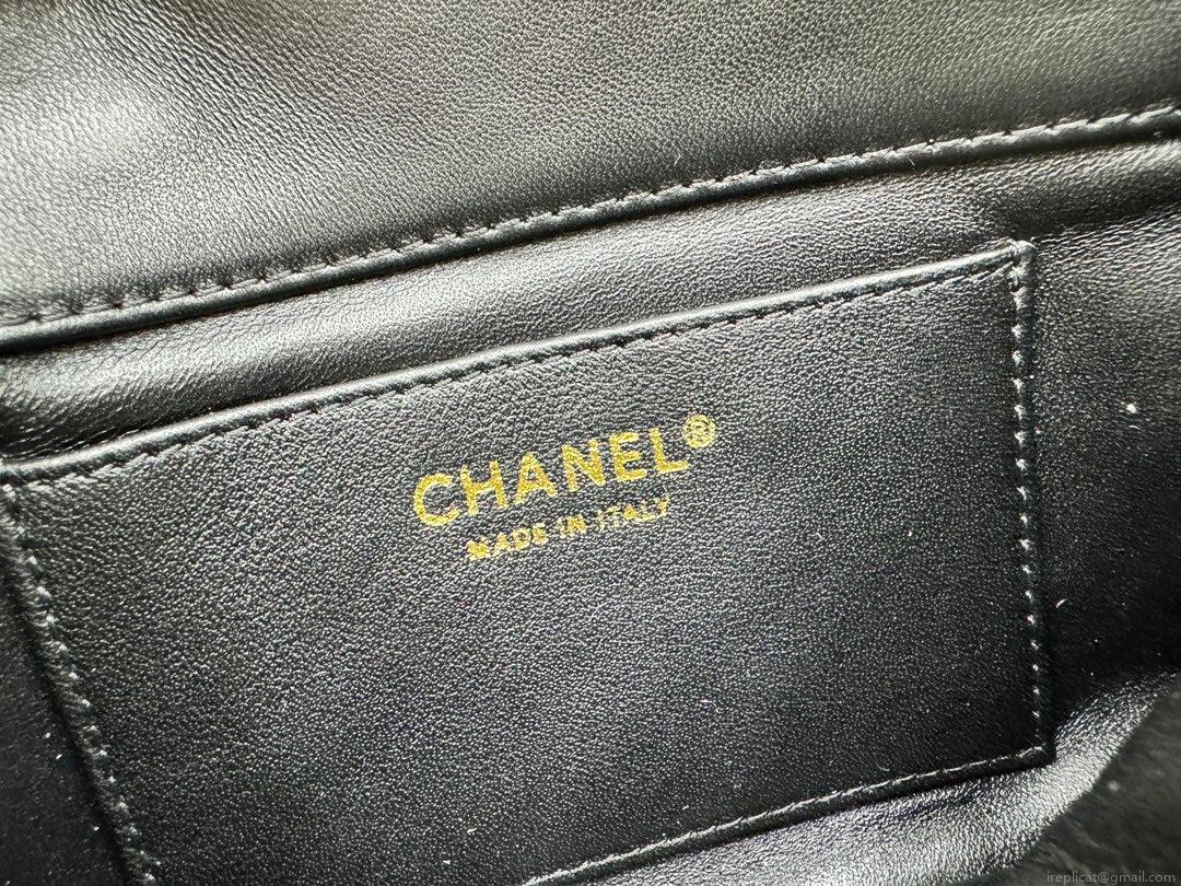 Chanel AS4848 Mini Flap bag With top handle Black