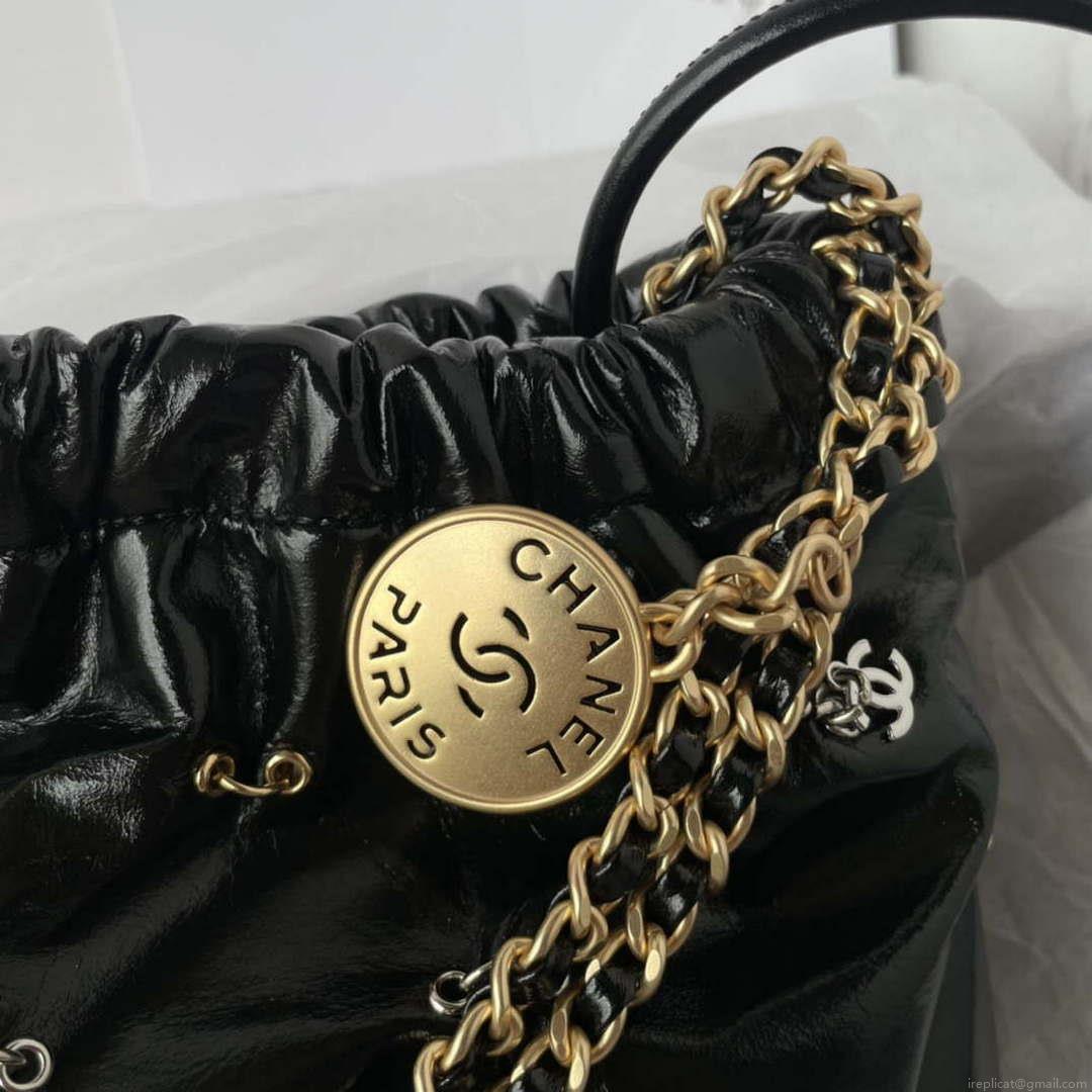 Chanel 22 Mini Handbag AS3980 Shiny Calfskin & Gold-Tone Metal with jewelry
