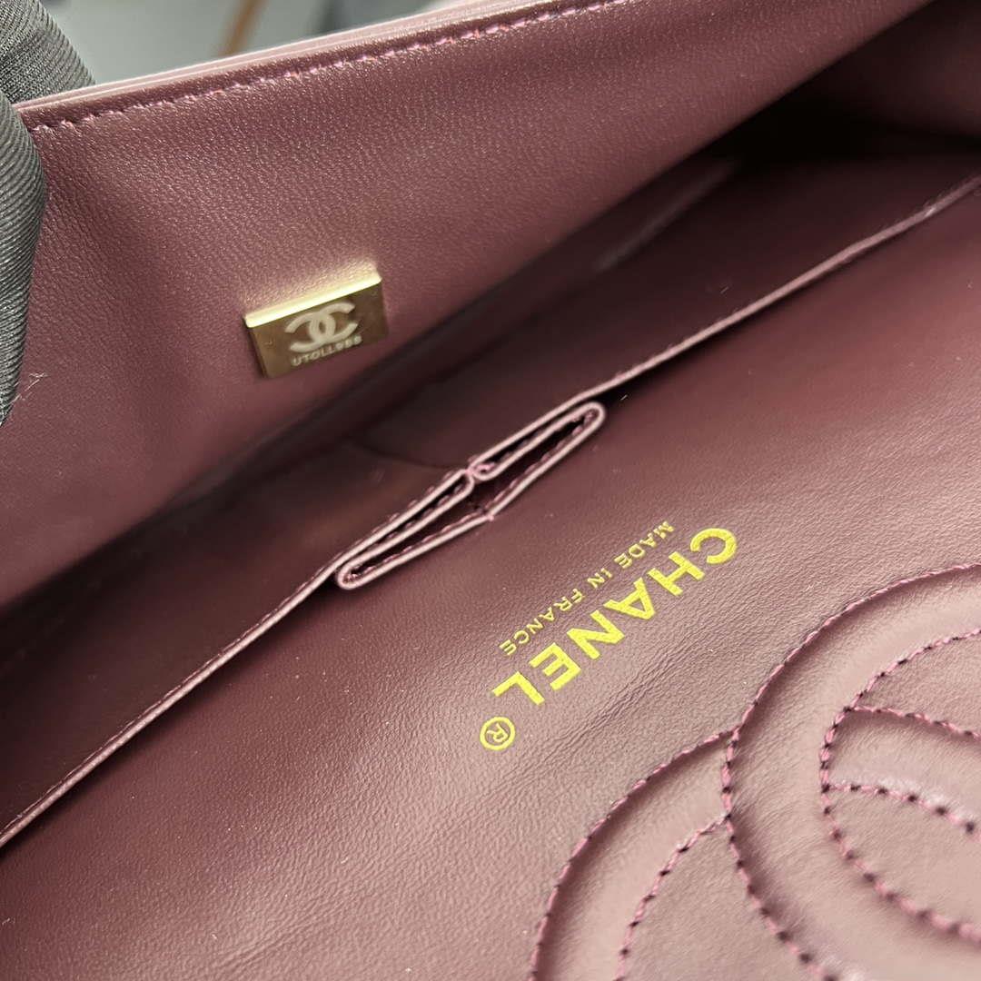 Chanel A01112 Flap Classic 11.12 Handbag Grained Calfskin & Gold-Tone Metal Dark Brown