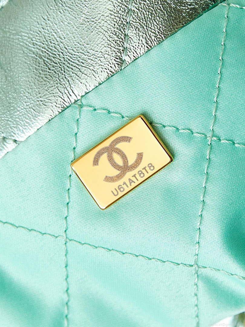 Chanel AS3980 22 Mini Handbag Fantasy color Calfskin & Gold-Tone Metal Green
