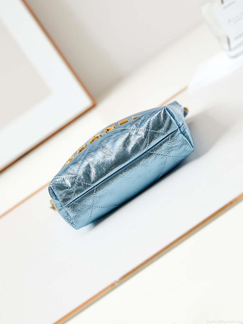 Chanel AS3980 22 Mini Handbag Fantasy color Calfskin & Gold-Tone Metal Blue