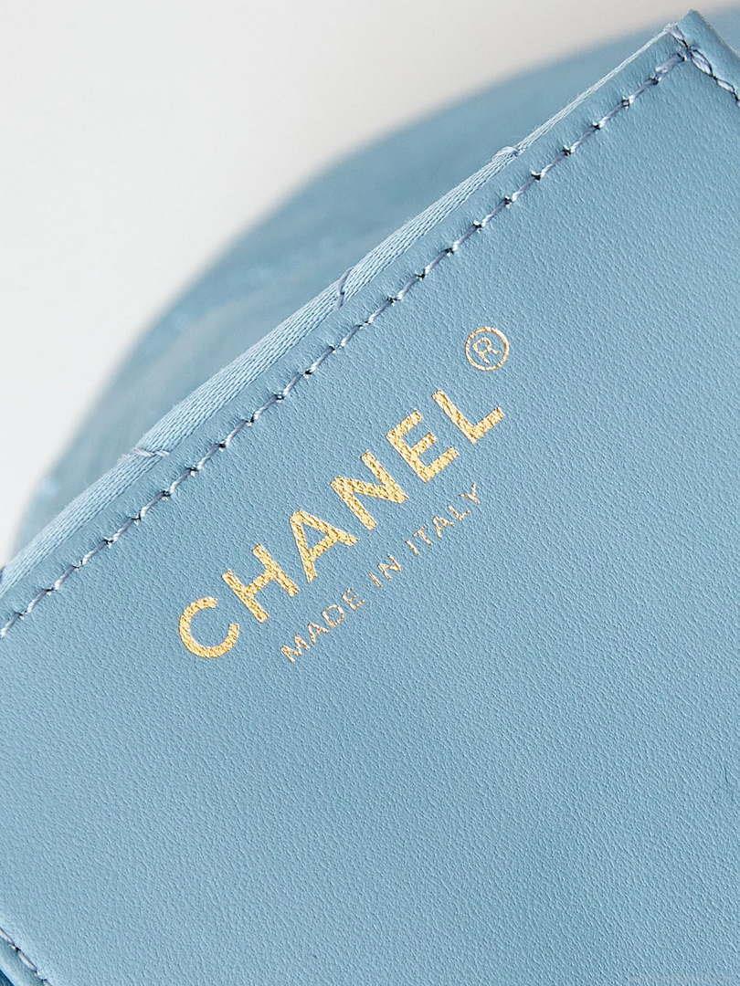 Chanel AS3980 22 Mini Handbag Fantasy color Calfskin & Gold-Tone Metal Blue