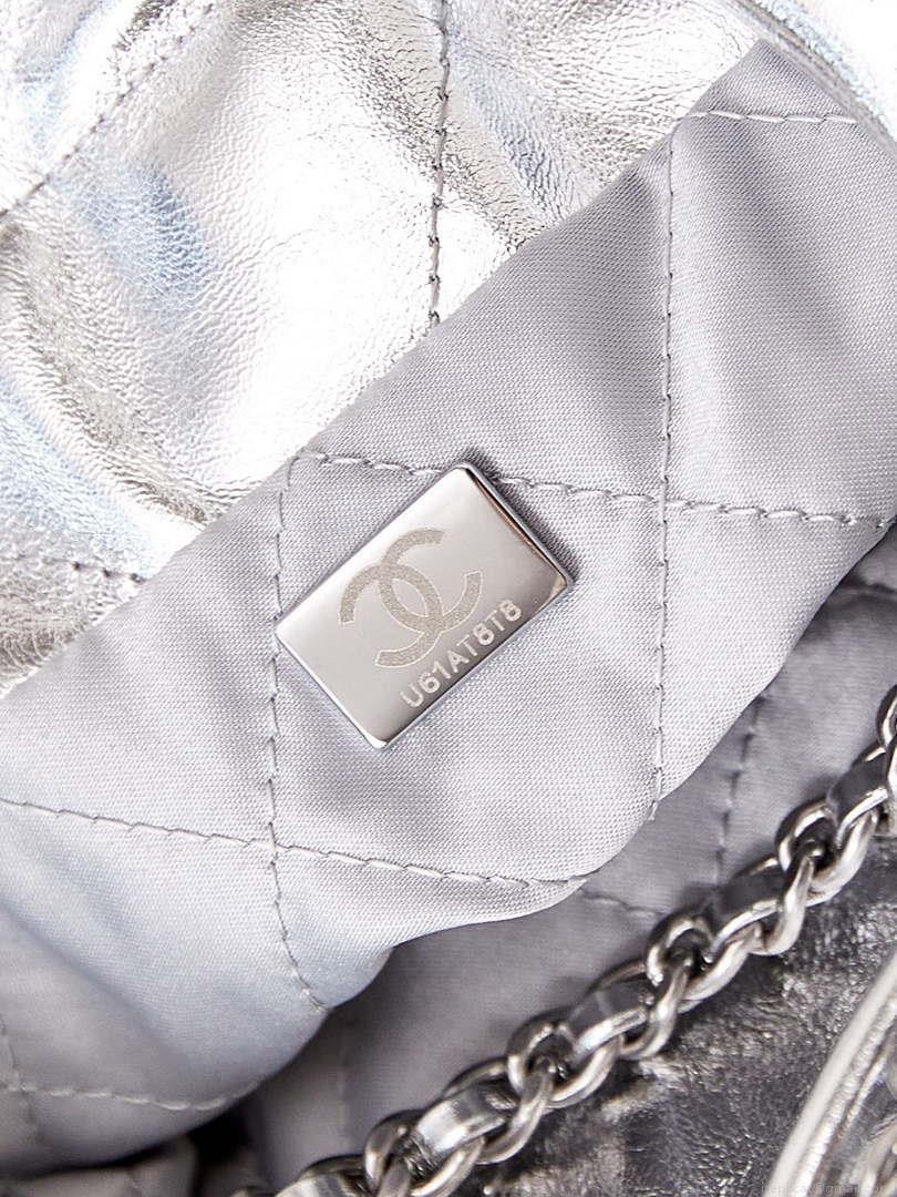 Chanel AS3980 22 Mini Handbag Fantasy color Calfskin & Silver-Tone Metal Silver