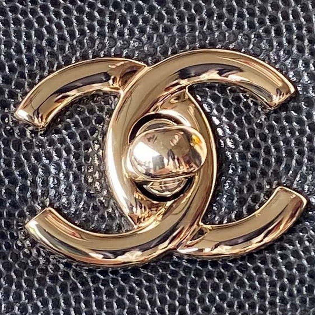 Chanel AS4661 Flap Bag CF Airport Calfskin & Gold-Tone Metal Black