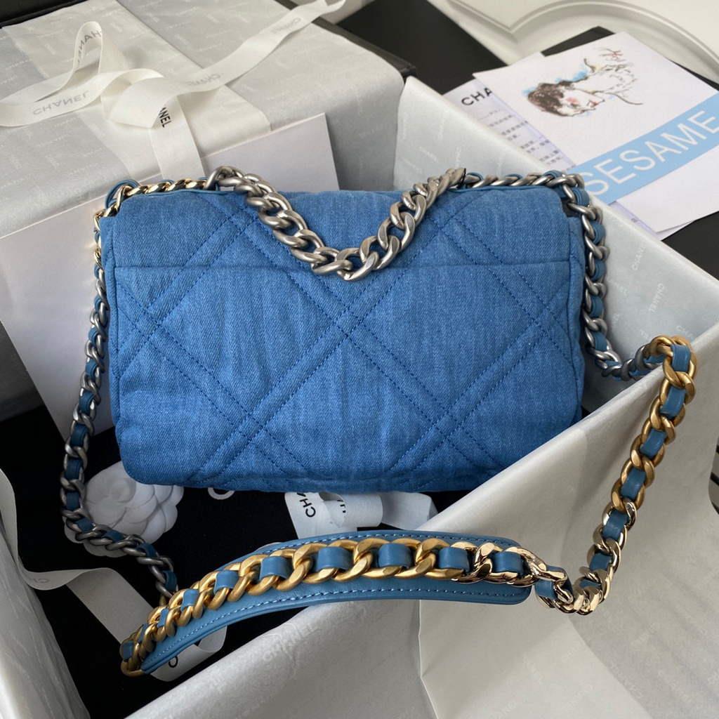 Chanel AS1160 Chanel 19 Handbag Lambskin Blue