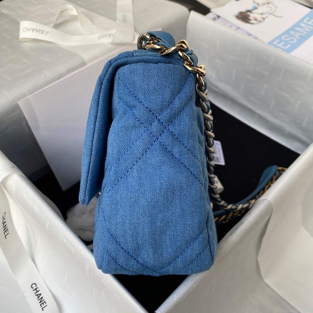 Chanel AS1160 Chanel 19 Handbag Lambskin Blue