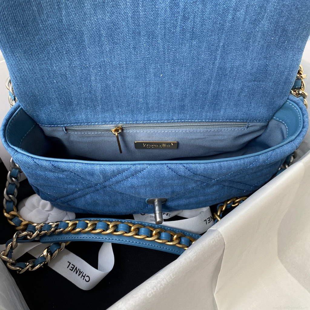 Chanel AS1160 Chanel 19 Handbag Lambskin Blue