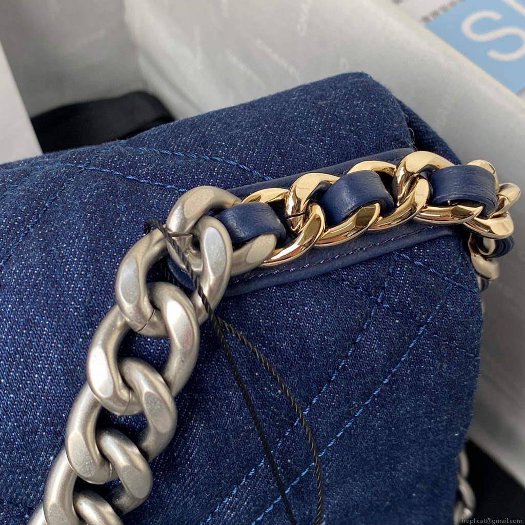 Chanel AS1160 Chanel 19 Handbag Lambskin Navy Blue