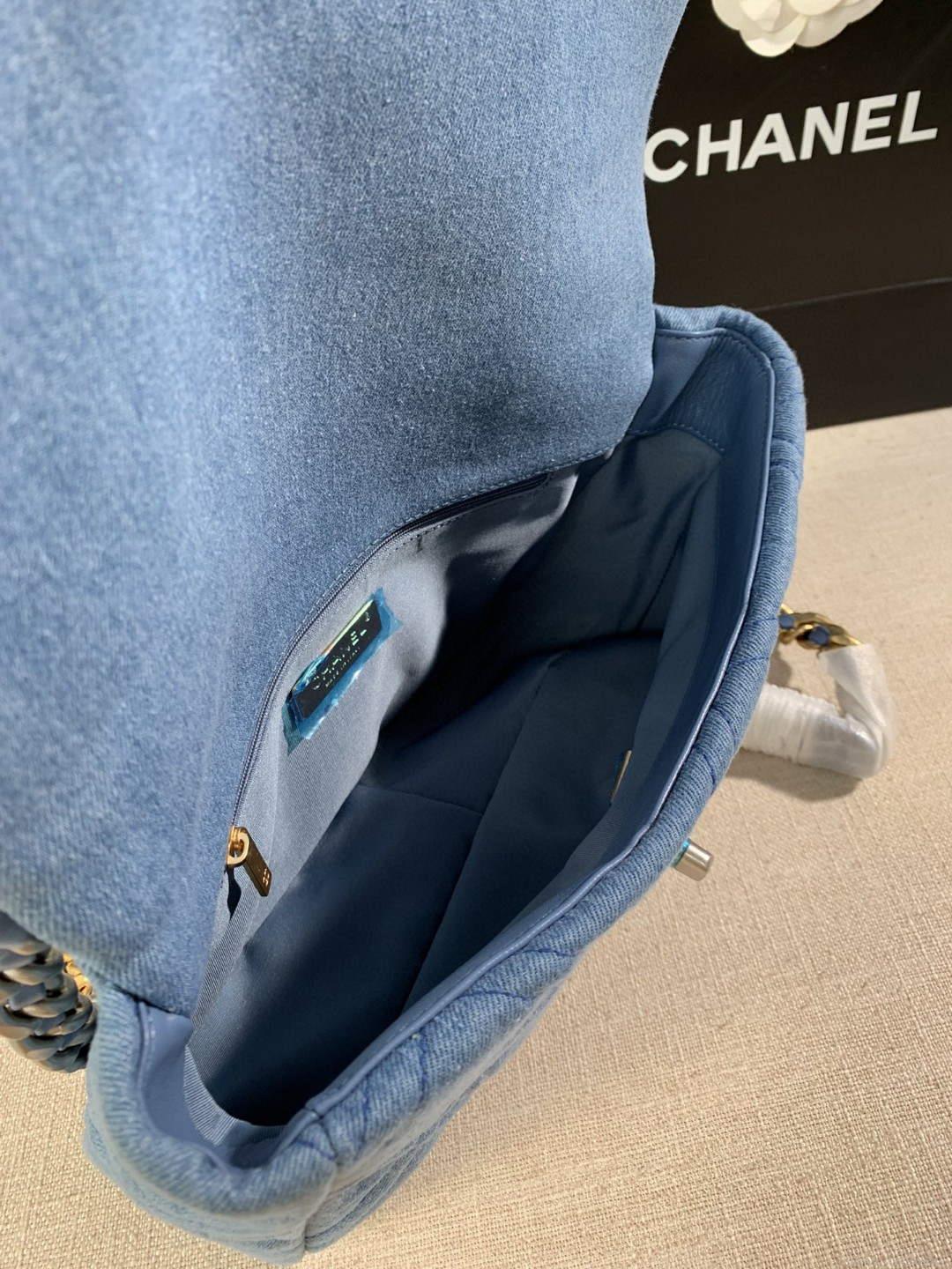 Chanel Large19 Handbag Lambskin AS1161 Light Blue
