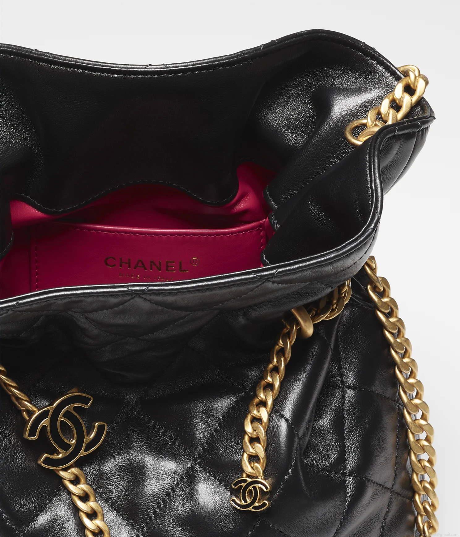 Chanel AS3117 Bucket Bag Lambskin B07634 Black
