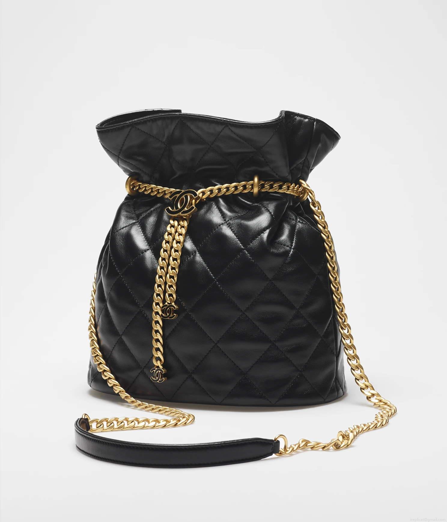 Chanel AS3117 Bucket Bag Lambskin B07634 Black