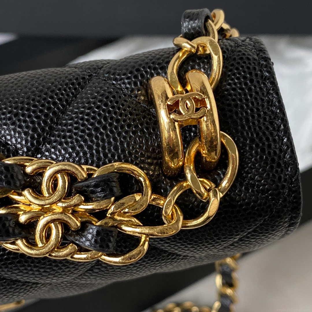 Chanel AP3021 Mini Flap Bag WOC Calfskin Phone bag Black