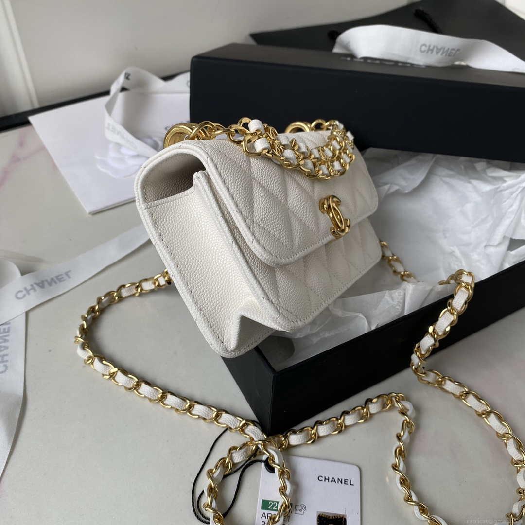 Chanel AP3021 Mini Flap Bag WOC Calfskin Phone bag White