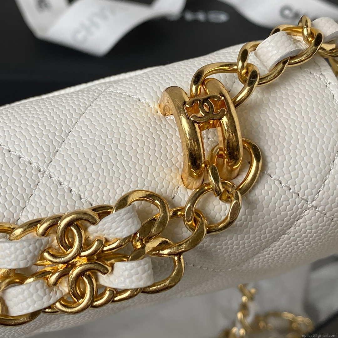 Chanel AP3019 Small Flap Bag WOC Calfskin Phone bag White