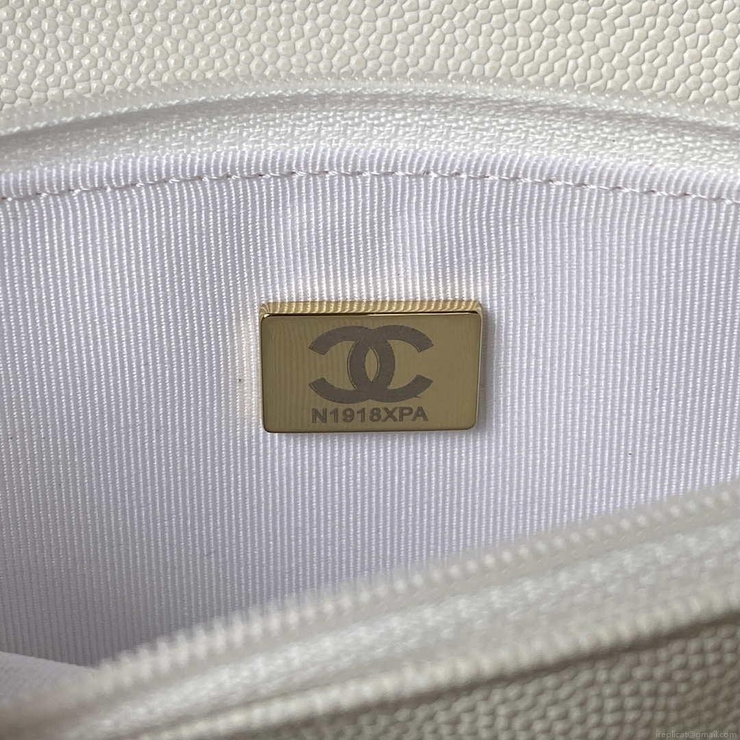 Chanel AP3019 Small Flap Bag WOC Calfskin Phone bag White