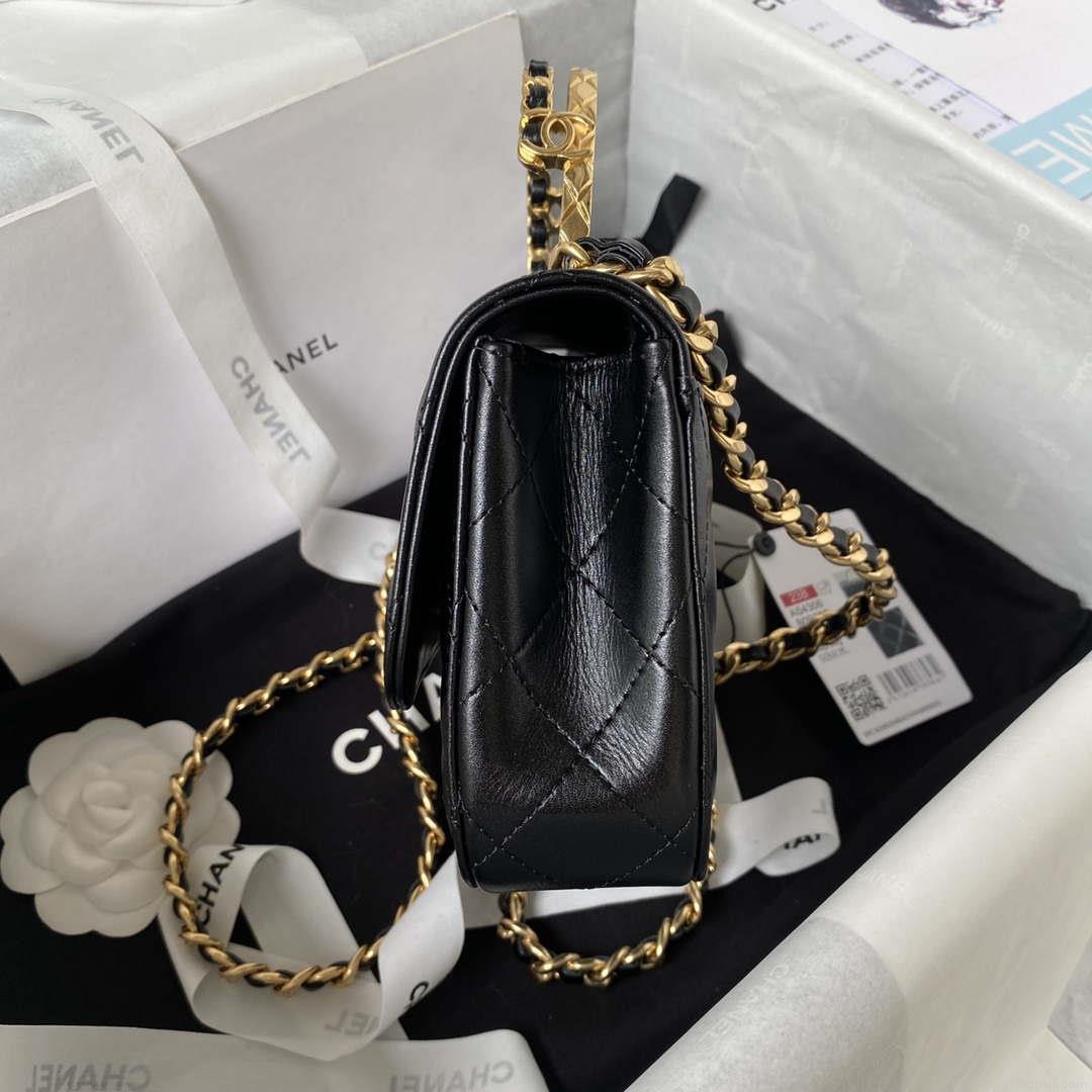 Chanel AS4306 Small Flap bag with Handle Lambskin Black