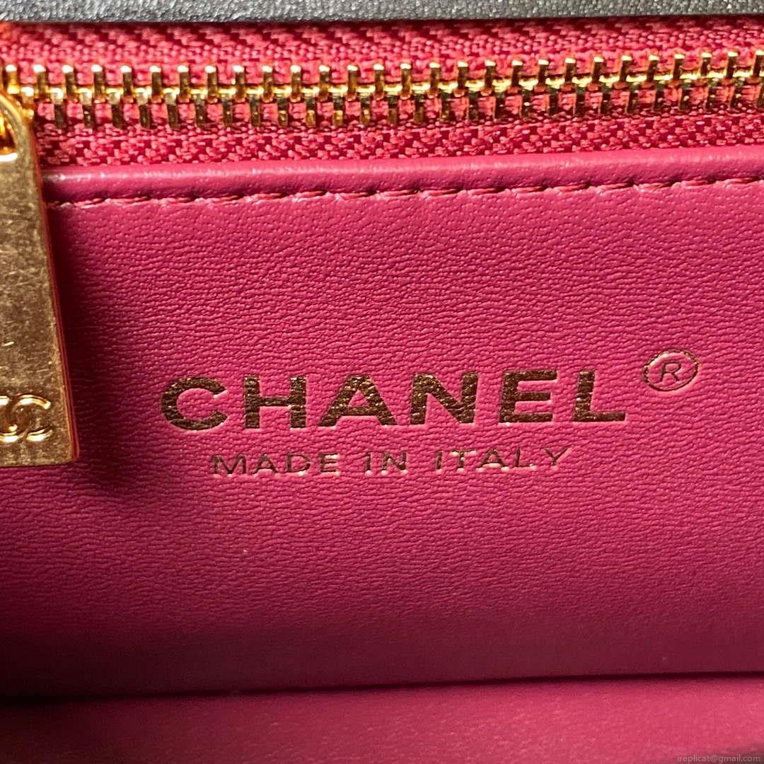 Chanel AS4306 Small Flap bag with Handle Lambskin Black