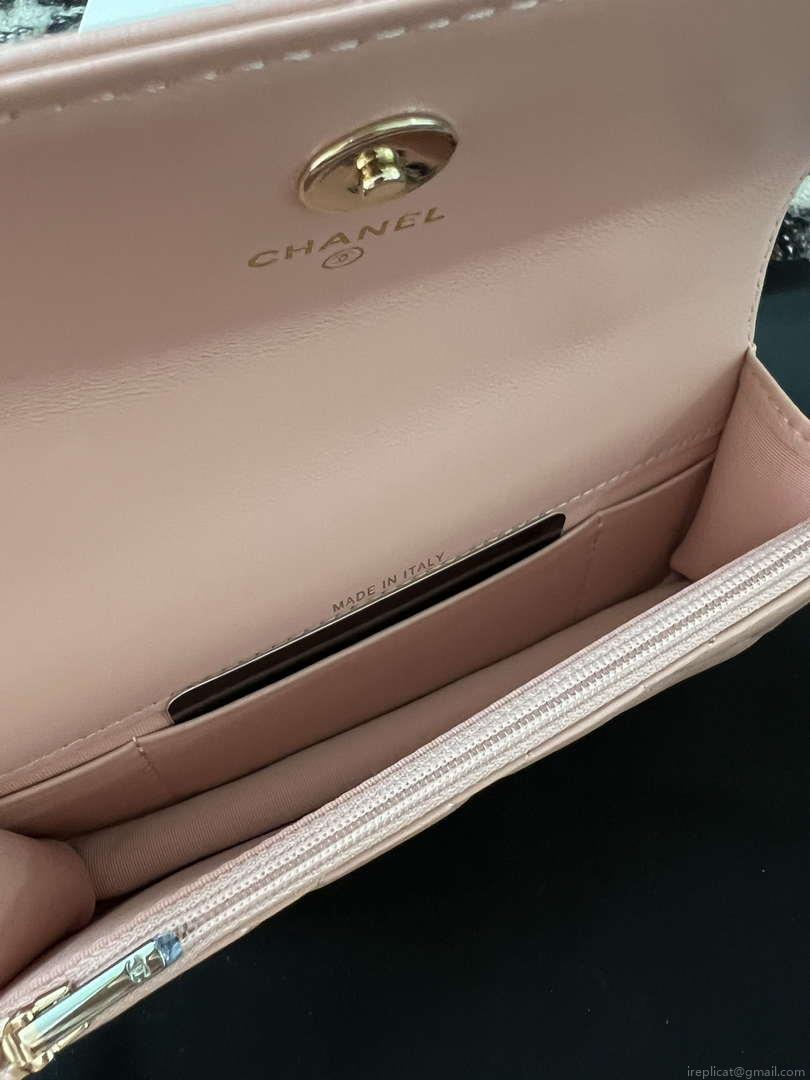 Chanel A96034 Woc Wallet on Chain With Small flower Handle Pink Lambskin