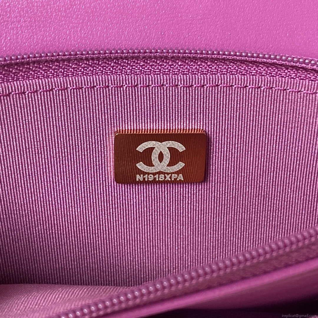 Chanel AP3504 Woc Wallet On Chain lambskin Imitation Pearls Strass & Gold Purple