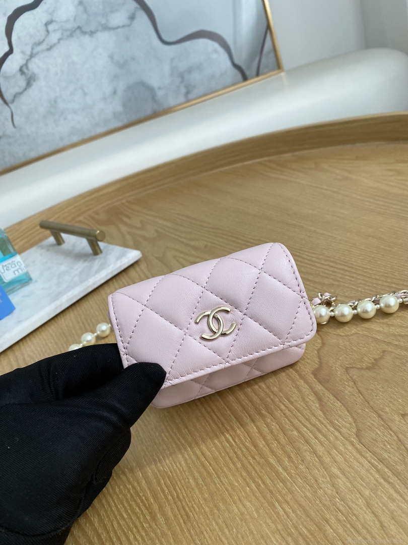 Chanel A81181 22 Spring/Summer Pearl chain belt bag pink