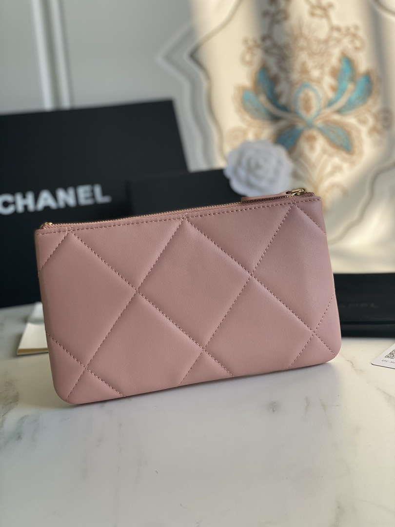 Chanel AP1059 Pouche Lambskin bag Wallet Card Holder Pink
