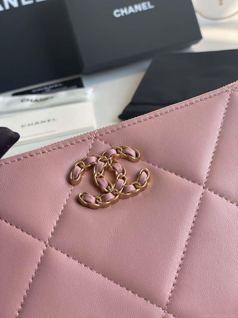 Chanel AP1059 Pouche Lambskin bag Wallet Card Holder Pink