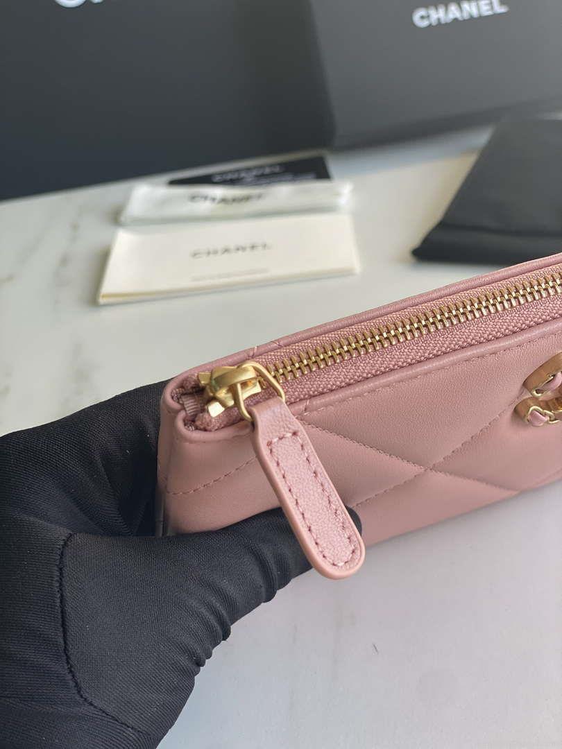 Chanel AP1059 Pouche Lambskin bag Wallet Card Holder Pink
