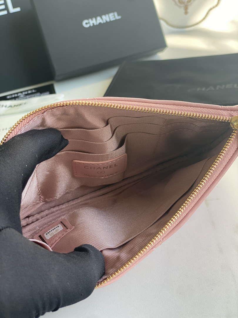 Chanel AP1059 Pouche Lambskin bag Wallet Card Holder Pink