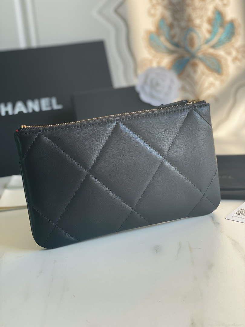 Chanel AP1059 Pouche Lambskin bag Wallet Card Holder Black