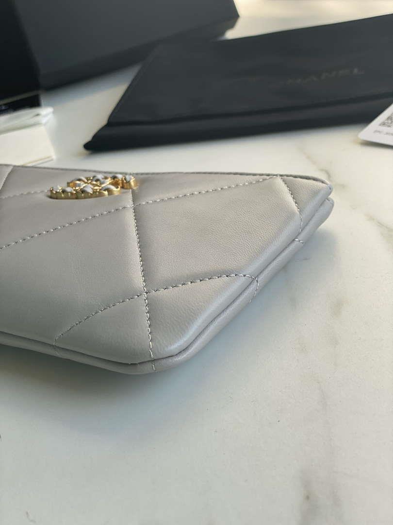Chanel AP1059 Pouche Lambskin bag Wallet Card Holder Gray