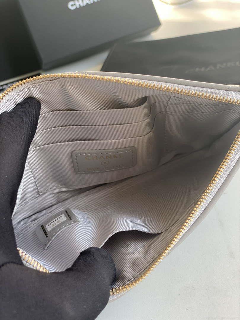 Chanel AP1059 Pouche Lambskin bag Wallet Card Holder Gray