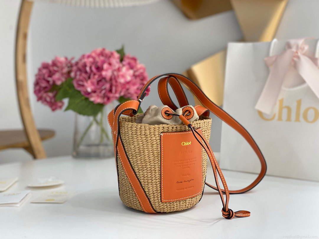 Chloé CHC22SS391G56101 Small Basket Tote Bag Orange