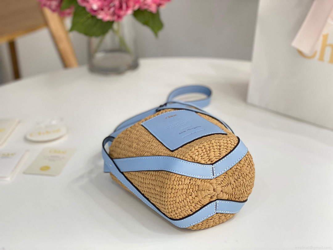Chloé CHC22SS391G56101 Small Basket Tote Bag Blue
