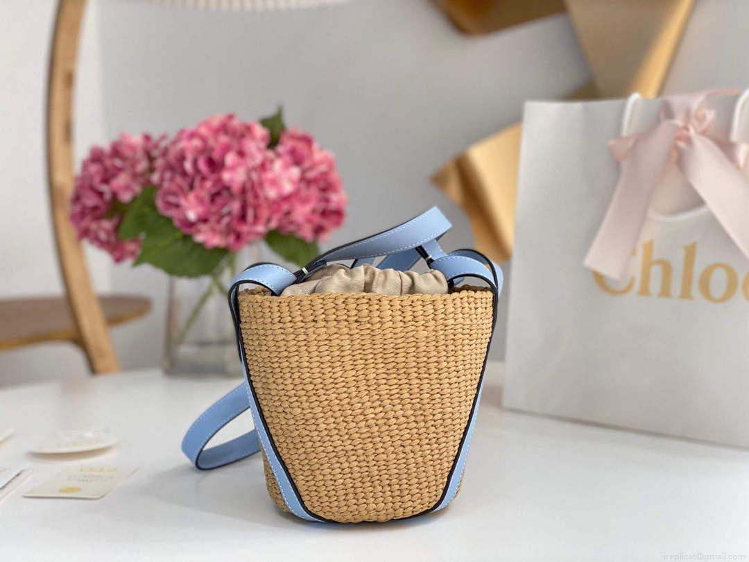 Chloé CHC22SS391G56101 Small Basket Tote Bag Blue