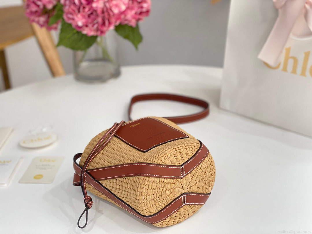 Chloé CHC22SS391G56101 Small Basket Tote Bag Brown