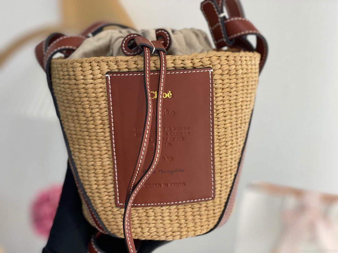 Chloé CHC22SS391G56101 Small Basket Tote Bag Brown