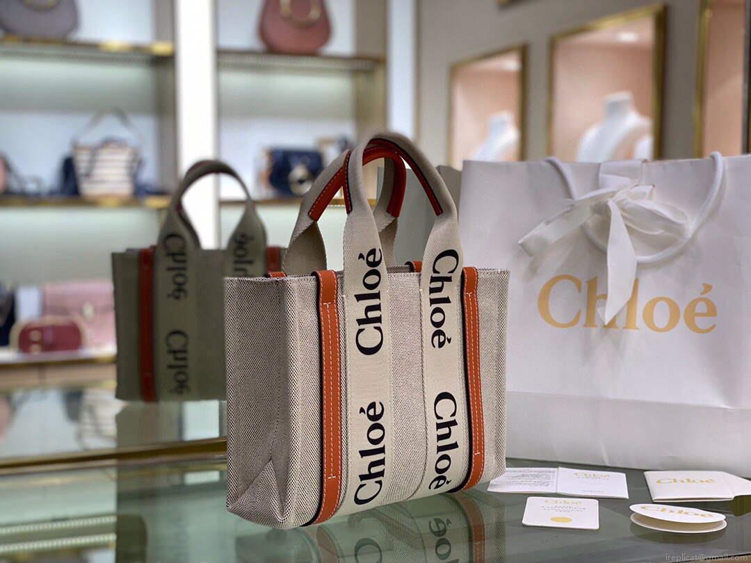 Chloe 385E6690U Small Woody Tote Bag Brown