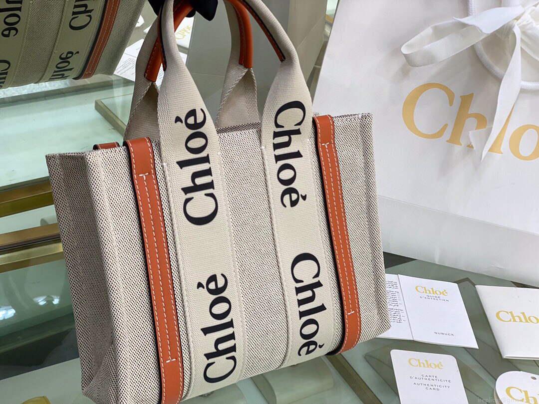 Chloe 385E6690U Small Woody Tote Bag Brown