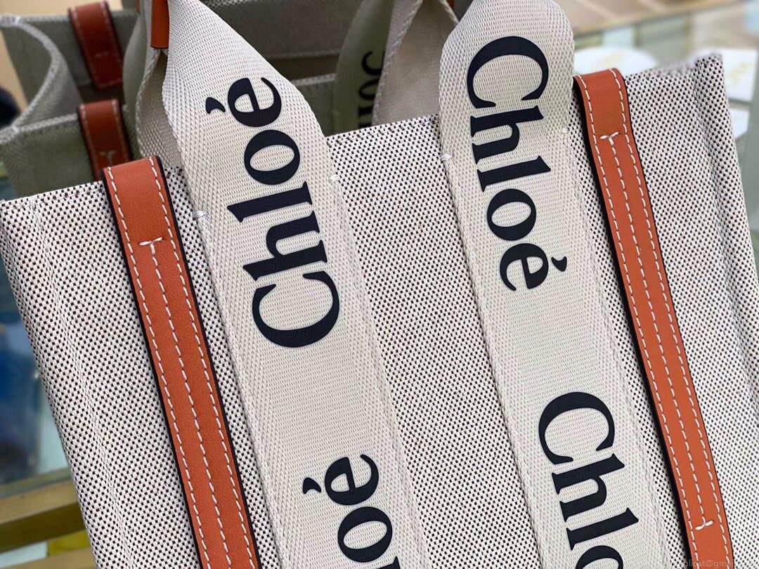 Chloe 385E6690U Small Woody Tote Bag Brown