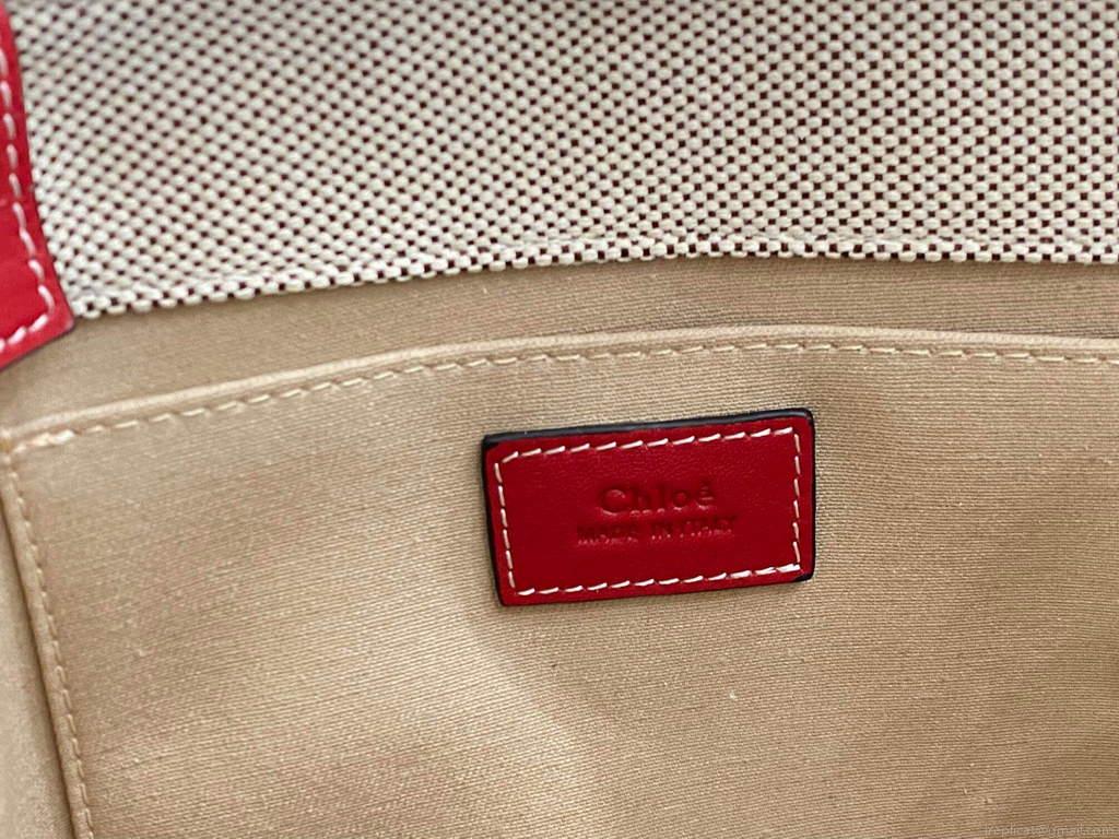 Chloe 385E6690U Small Woody Tote Bag Red