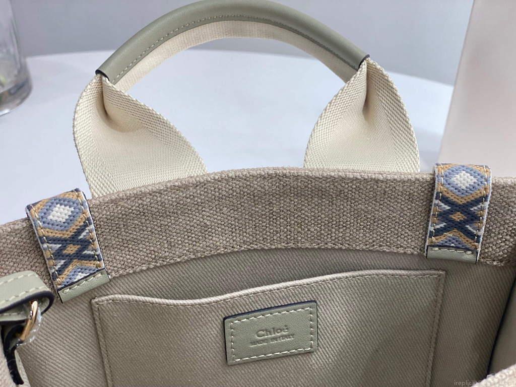 Chloe 385E6690U Small Woody Tote Bag Green