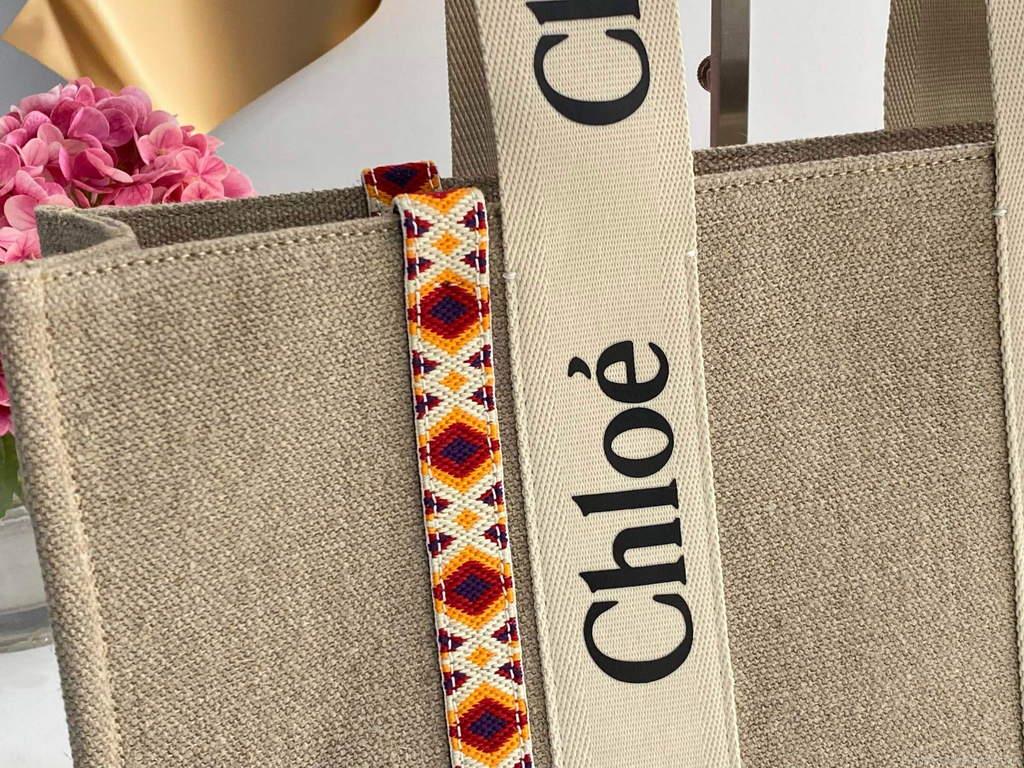 Chloe 382E6690U Large Woody Tote Bag Orange