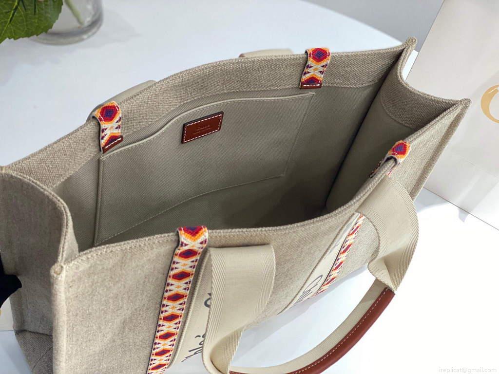 Chloe 382E6690U Large Woody Tote Bag Orange