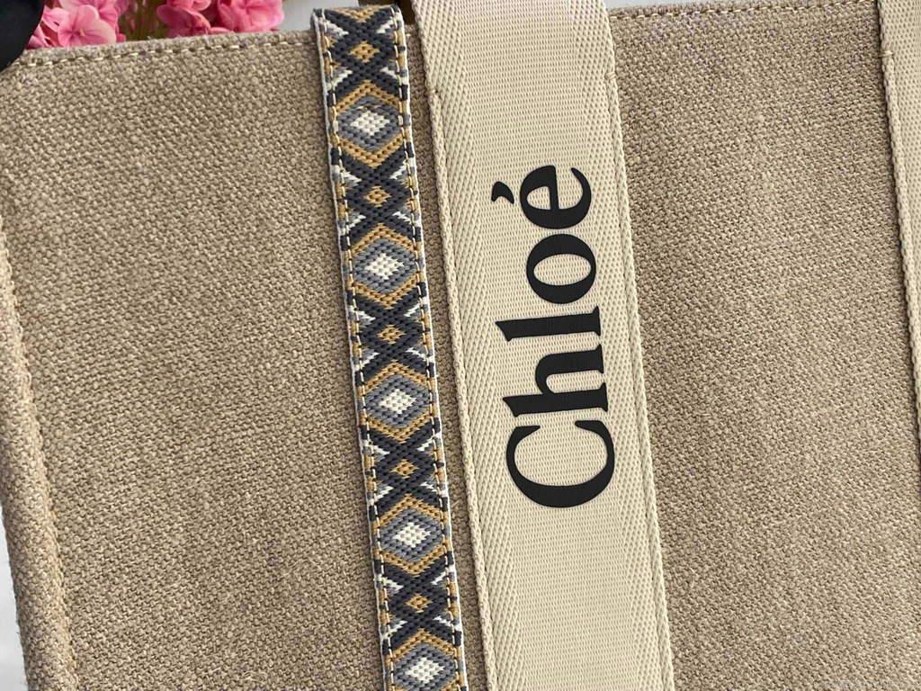 Chloe 382E6690U Large Woody Tote Bag Green