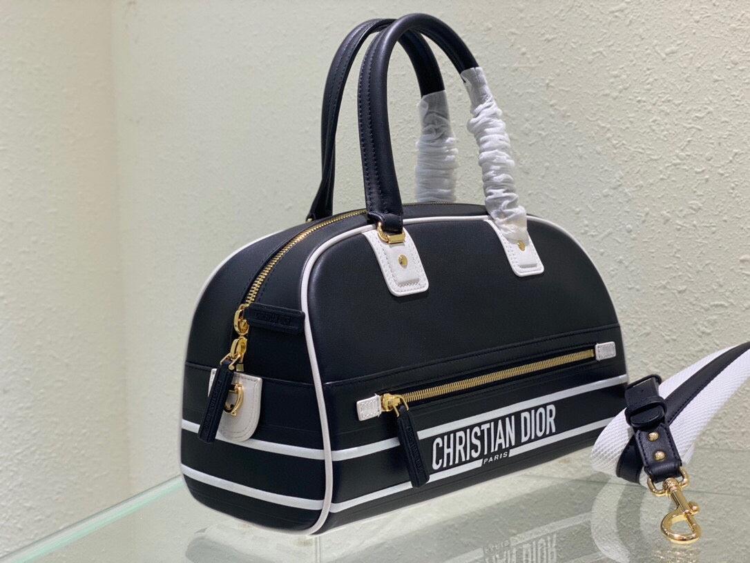 Dior M6202 Medium Dior Vibe Zip Bowling Bag Black Smooth Calfskin